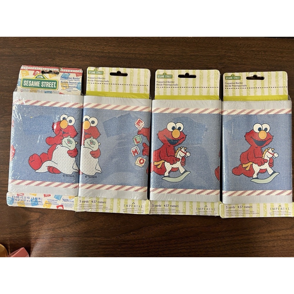 Sesame Street Elmo Wallpaper Border 5 yd Roll Lot of 4 Imperial Sunworthy‎ 2000